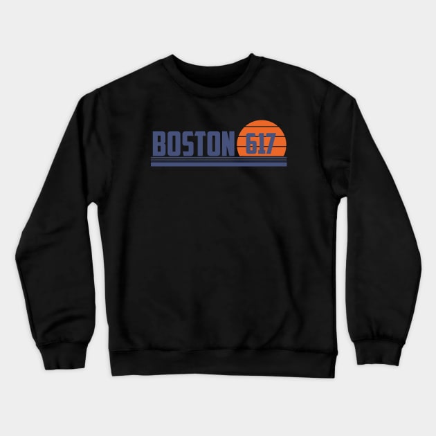 617 Boston Massachusetts Area Code Crewneck Sweatshirt by Eureka Shirts